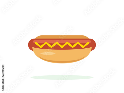 Hot dog with mustard flat game day clipart