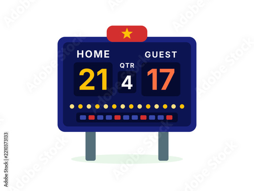 Stadium scoreboard flat game day clipart