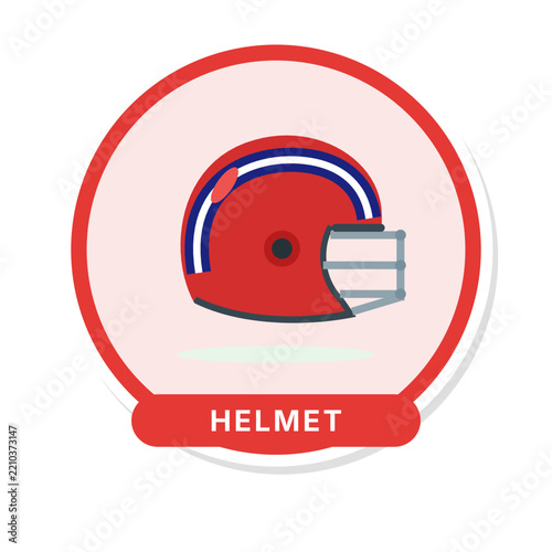 Football helmet round party sticker