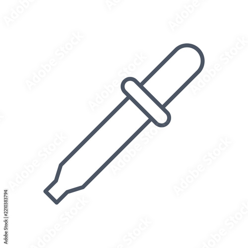 Minimalist Pipette Line Icon for Laboratory and Medical Design, Eyedropper Vector Illustration Symbol, Medicine Dropper Graphic Asset