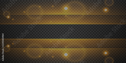 Abstract Golden Light Burst with Sparkling Particles and Horizontal Glow