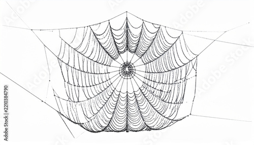 Dirty spiderweb isolated on a white background.