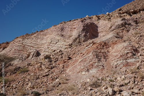 Chert Rock Outcrop in Arid Mountain Landscape of Oman