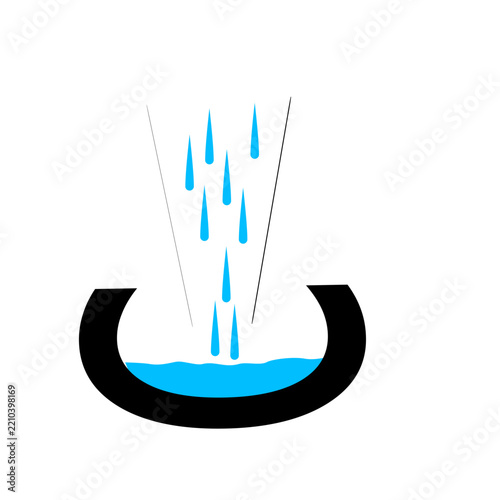 Simple line art and water drop vector icon collection