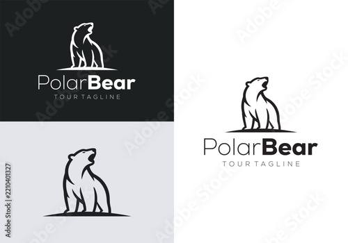 Modern Polar Bear Logo Template Vector