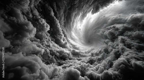 Dramatic stormy clouds swirling together.