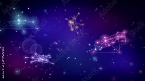 Embedding Space Star Constellations Flythrough, Machine Learning Semantic Data Galaxy Looping Animation