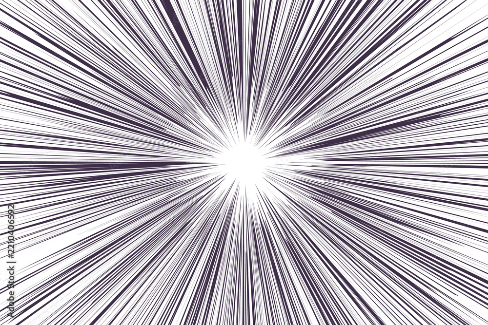Fototapeta premium Black speed lines dynamic anime background vector