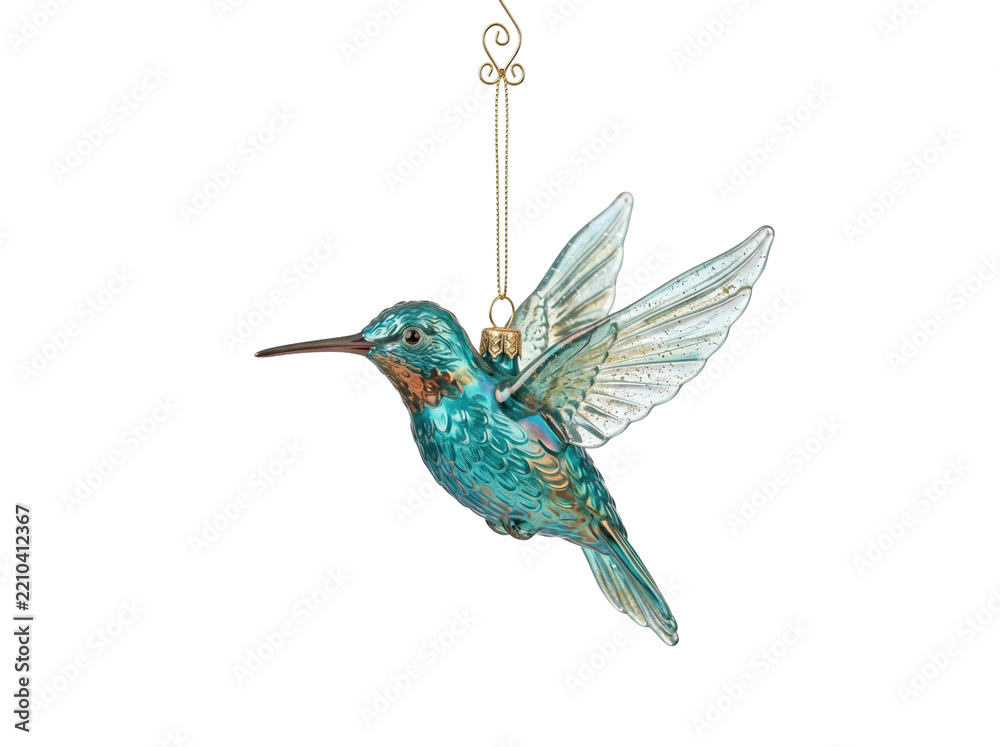 Fototapeta premium Glass Hummingbird Christmas Ornament