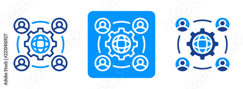Outsourcing Icon In Dual Tone Style