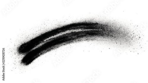 two curved black spray paint lines on a transparent background.