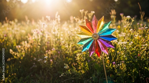 A spinning rainbow pinwheel captures joy and playfulness, symbolizing the vibrant spirit of International Children's Day