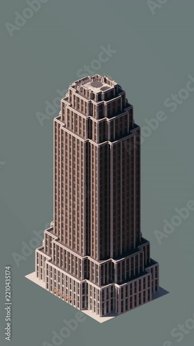 Stepped skyscraper assembles floor by floor
