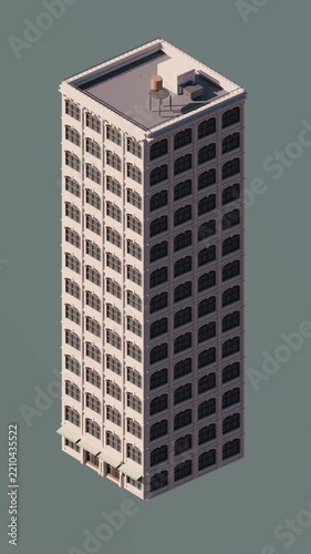 High-rise with arched windows assembles in stages.