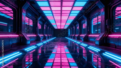 A futuristic - navy blue low-key composition