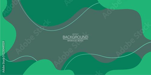 Aesthetic Emerald Green Liquid Wave Background Banner Template for Eco Design