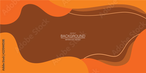 Warm Orange Brown Fluid Abstract Background Banner Vector for Autumn Design