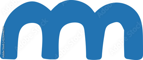 Abstract Organic Shape Collection 011 - Blue Rounded Arch Wave Shape Vector