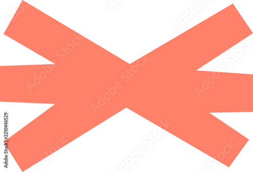 Abstract Organic Shape Collection 011 - Coral Orange Bow Tie Geometric Shape Vector