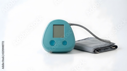 Digital sphygmomanometer medical instrument featuring two physical control buttons for daily healthcare checkup
