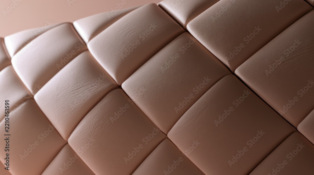 Fototapeta premium Brown quilted leather pattern close up