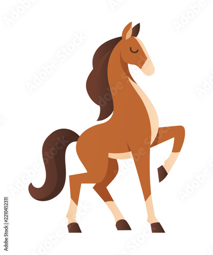 Brown Horse Standing Illustration