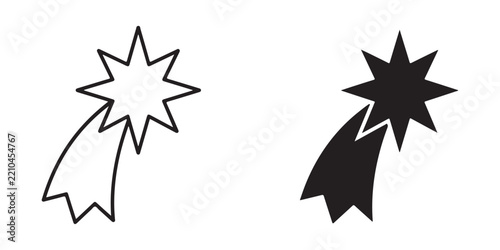 Minimalist Starburst Design with Bold and Outline Versions for Creative Projects and Graphic Design Work