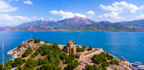 Akdamar Island in Van Lake. The Armenian Cathedral Church of the Holy Cross - Akdamar - Ahtamara - Turkey