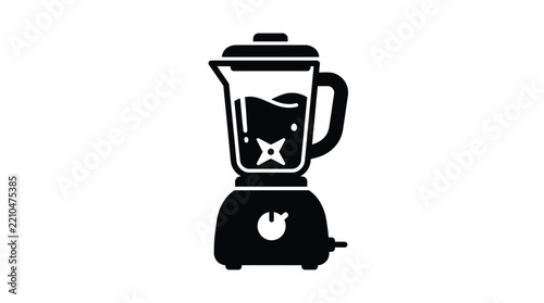 Black silhouette of a kitchen blender on a white background silhouette