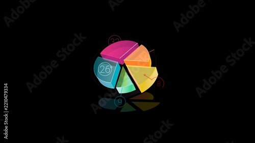 Colorful 3D Pie Chart Data Visualization for Business Analytics and Statistics