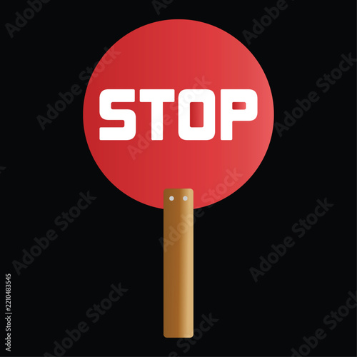 red circle stop sign isolated on black