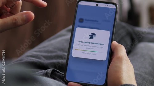A user confirms a loan guarantee on a smartphone, highlighting digital lending, shared financial responsibility and the risks of becoming legally liable for another borrower.