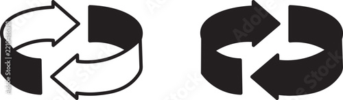Swap or switch circle icon. Gradient rotating circular arrows icon set. 