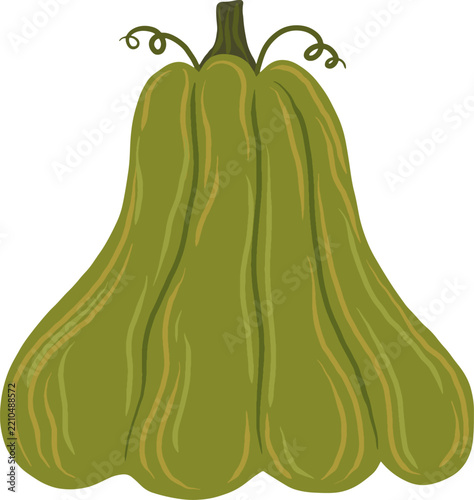 Green Orange Autumn Pumpkin Illustration Element