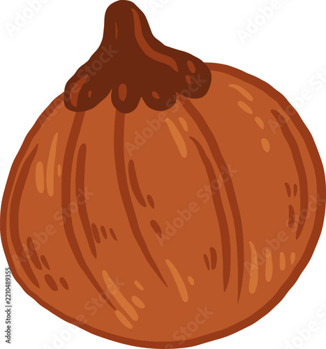 Round Orange Autumn Pumpkin Illustration Element