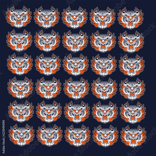 tiger head vector, tiger icon	
