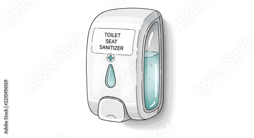 Wall-mounted dispenser offering essential toilet seat sanitization for maintaining pristine cleanliness and promoting public health hygiene in various facilities and restrooms