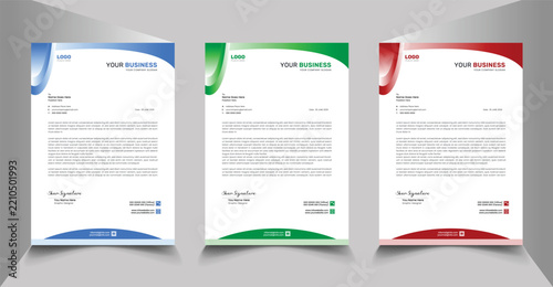 Minimal Corporate Business Letterhead Design Template with Logo Space for Company Branding