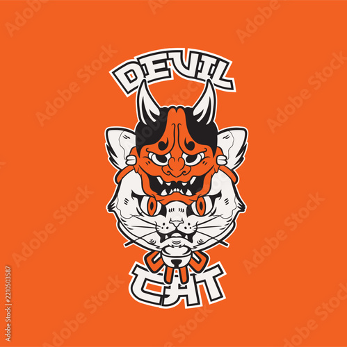 Cartoon maneki neko cat. Vector illustration	
