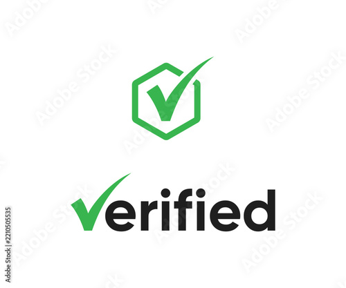 Verified Logo with Green Check Mark and Shield – Security Authentication Symbol