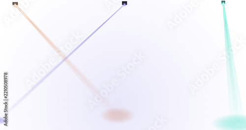 Stage light beams isolated on transparent background, colorful spotlights for concert and event production design spotlight beam