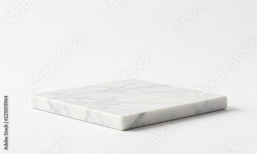 minimalist white marble display stand intricate grey veining set clean even white studio lighting backdrop