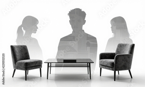 render composition modern furniture fixtures sleek white studio backdrop even lighting subtle