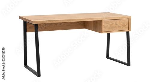 Minimalist desk isolated on transparent background
