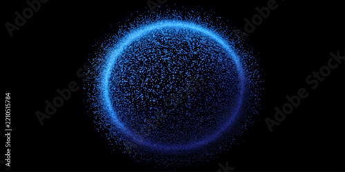 Abstract Blue Orb A mesmerizing abstract orb glows with an ethereal blue light, pulsating with energy and surrounded by a halo of shimmering particles against a dark background.
