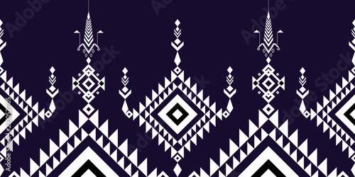 Traditional Geometric Border Pattern with Ethnic 