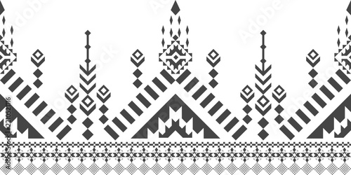 Traditional Geometric Border Pattern with Ethnic 