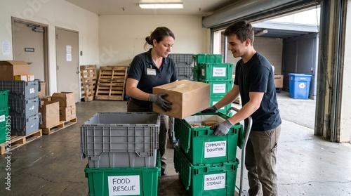Grocery employee gives surplus food to community volunteer