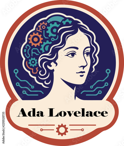 Ada Lovelace Day logo icon vector white background .