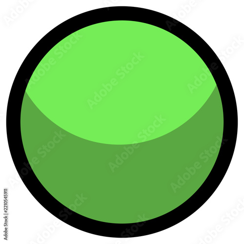 Green Circle Button Icon Vector Flat Design for Status Online and Approval Badge